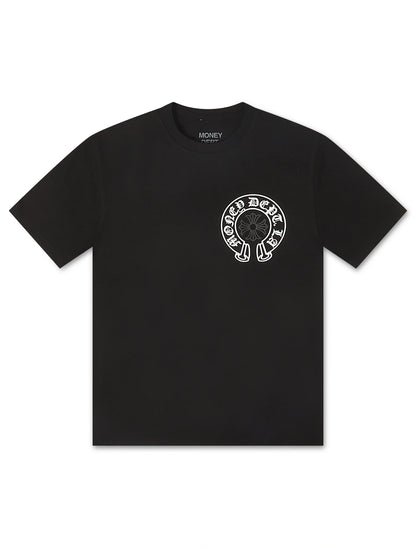 Money Dept. Vintage Old English Tee - Black/White/Black by Denim Exchange