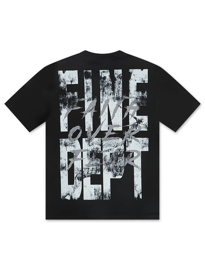 Fine Divine Faith Over Fear Tee - Black by Denim Exchange