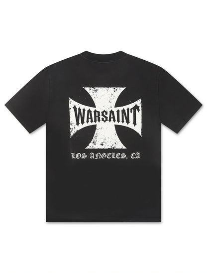 Warsaint Cross Tee - Black by Denim Exchange