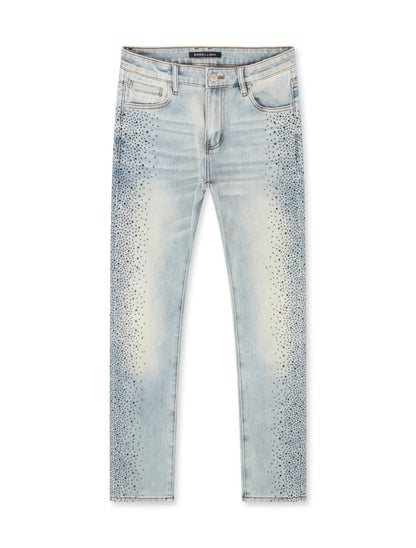 Embellish Frost Denim Slim Jeans - Blue by Denim Exchange