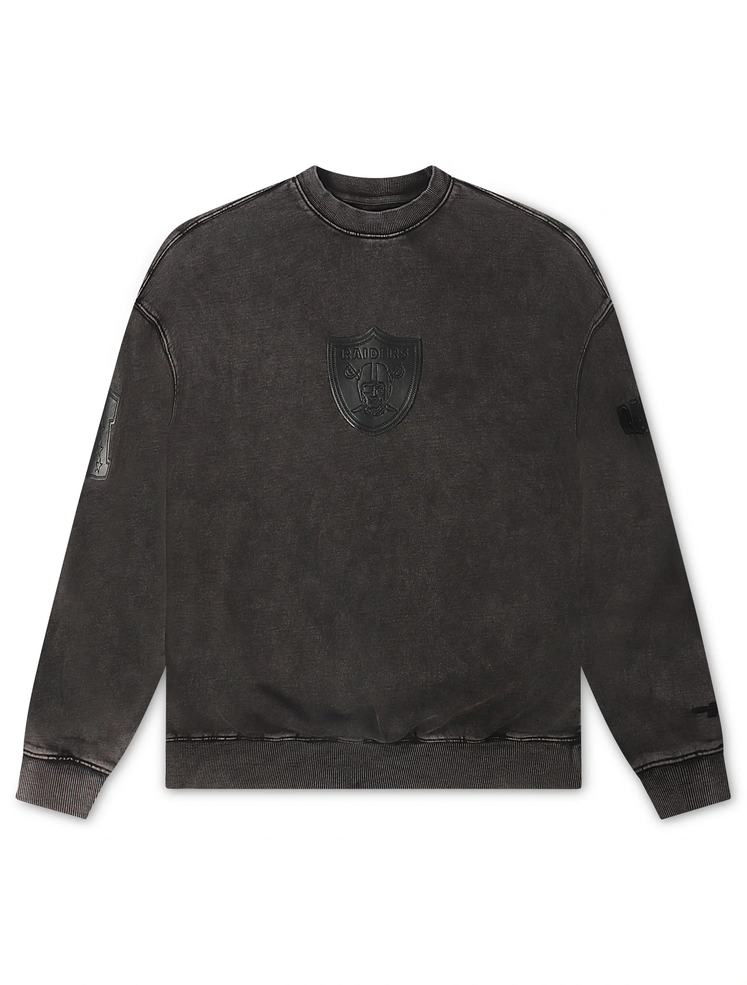 Pro Standard Raiders Enzyme Drop Shoulder Crewneck - Washed Black by Denim Exchange