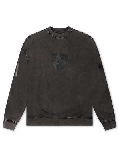 Pro Standard Raiders Enzyme Drop Shoulder Crewneck - Washed Black by Denim Exchange