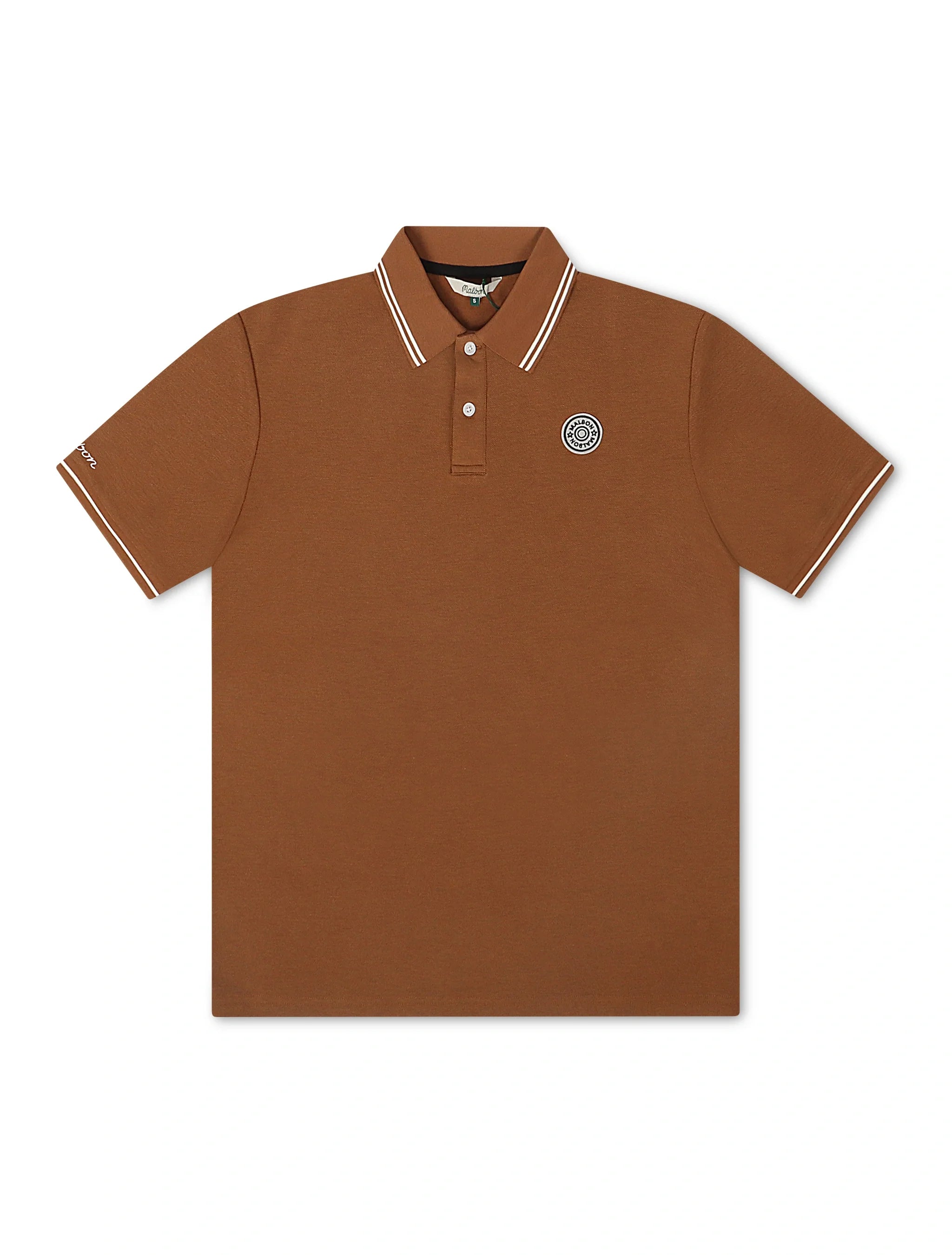 Malbon Fairway Applique Pique Polo - British Tan by Denim Exchange