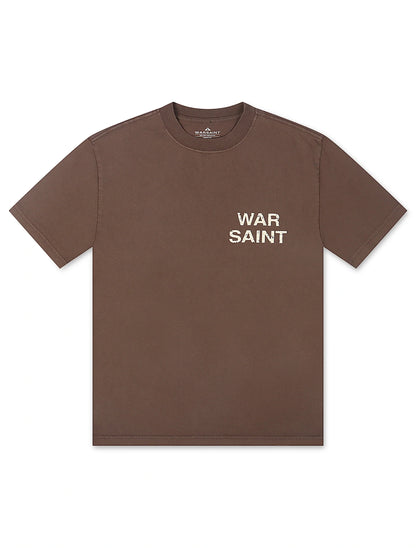 Warsaint LA Script Tee - Brown/White by Denim Exchange