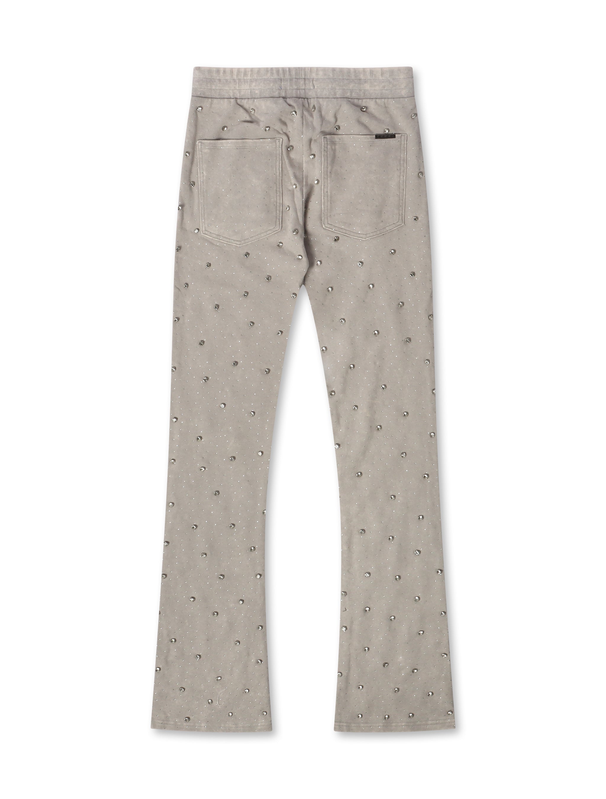 Rebel Denim Diamond Stacked Sweatpants - Grey by Denim Exchange