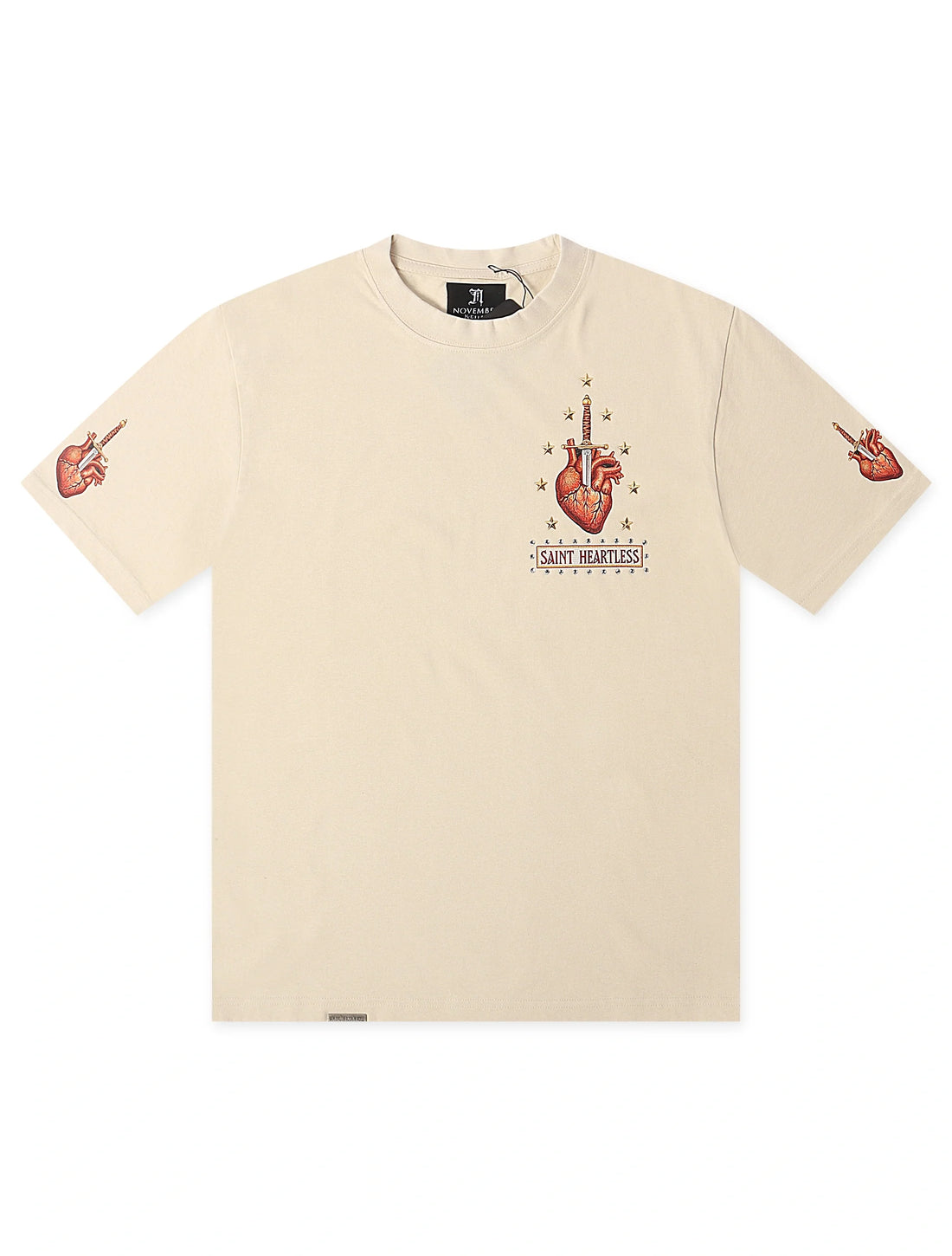 November Reign Saint Heartless Tee - Tan by Denim Exchange