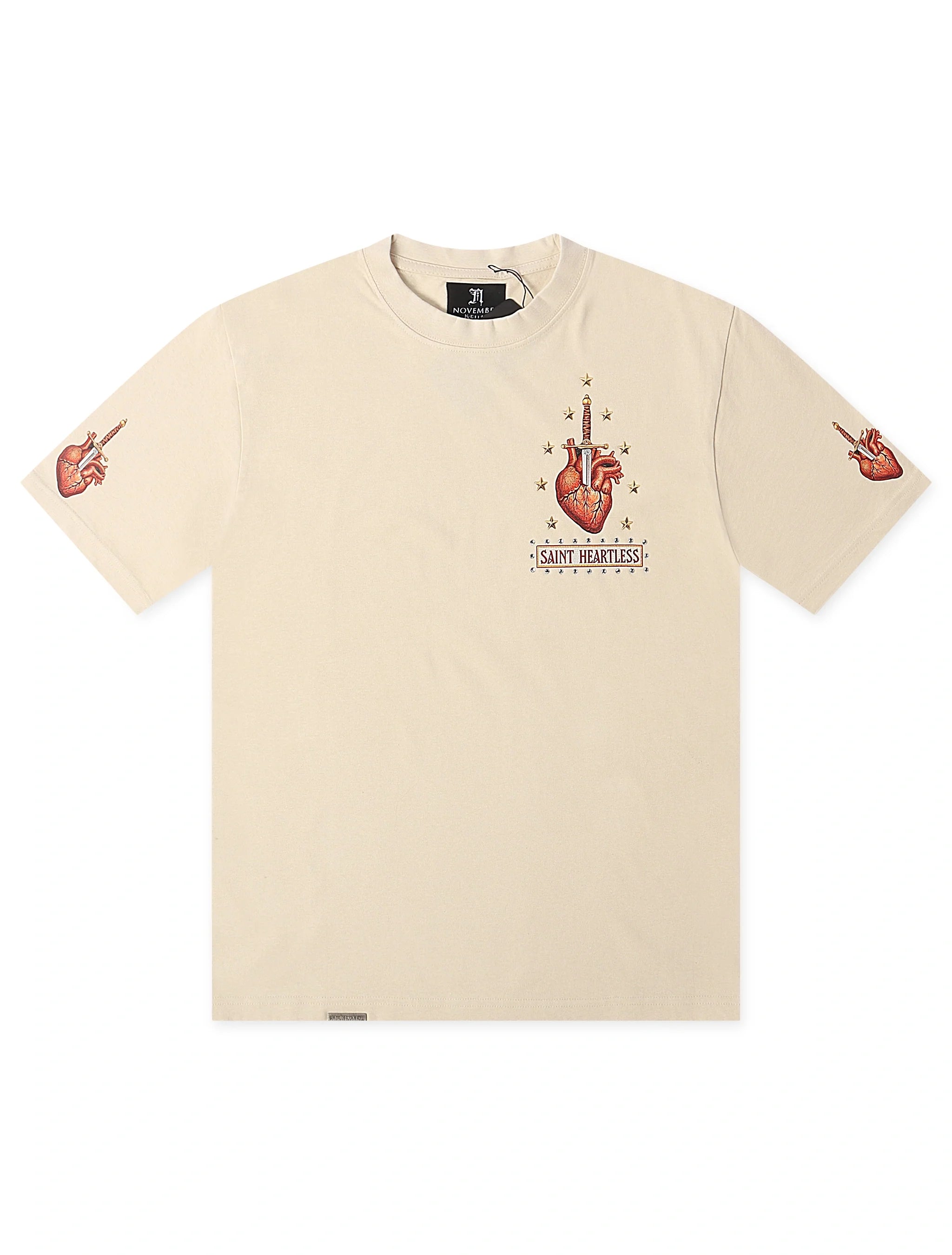 November Reign Saint Heartless Tee - Tan by Denim Exchange