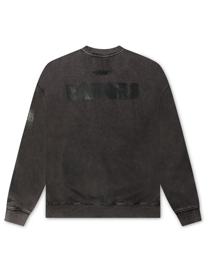 Pro Standard Raiders Enzyme Drop Shoulder Crewneck - Washed Black by Denim Exchange