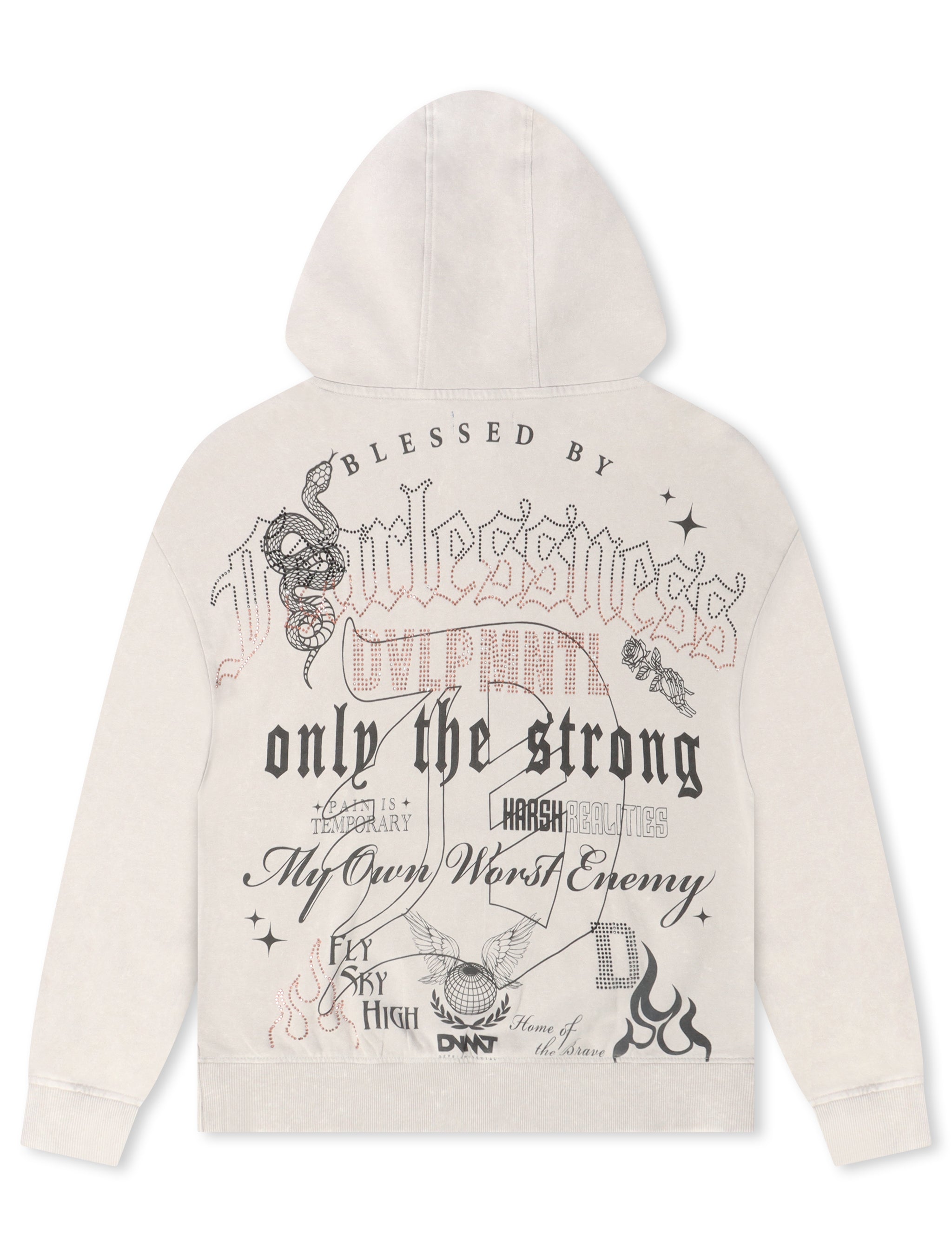 Rebel Denim Fearlessness Hoodie - Grey by Denim Exchange