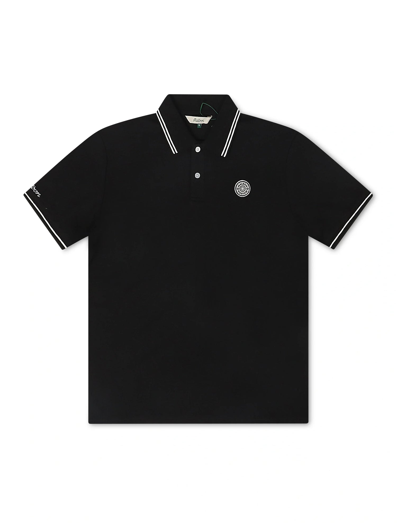 Malbon Fairway Applique Pique Polo - Black by Denim Exchange