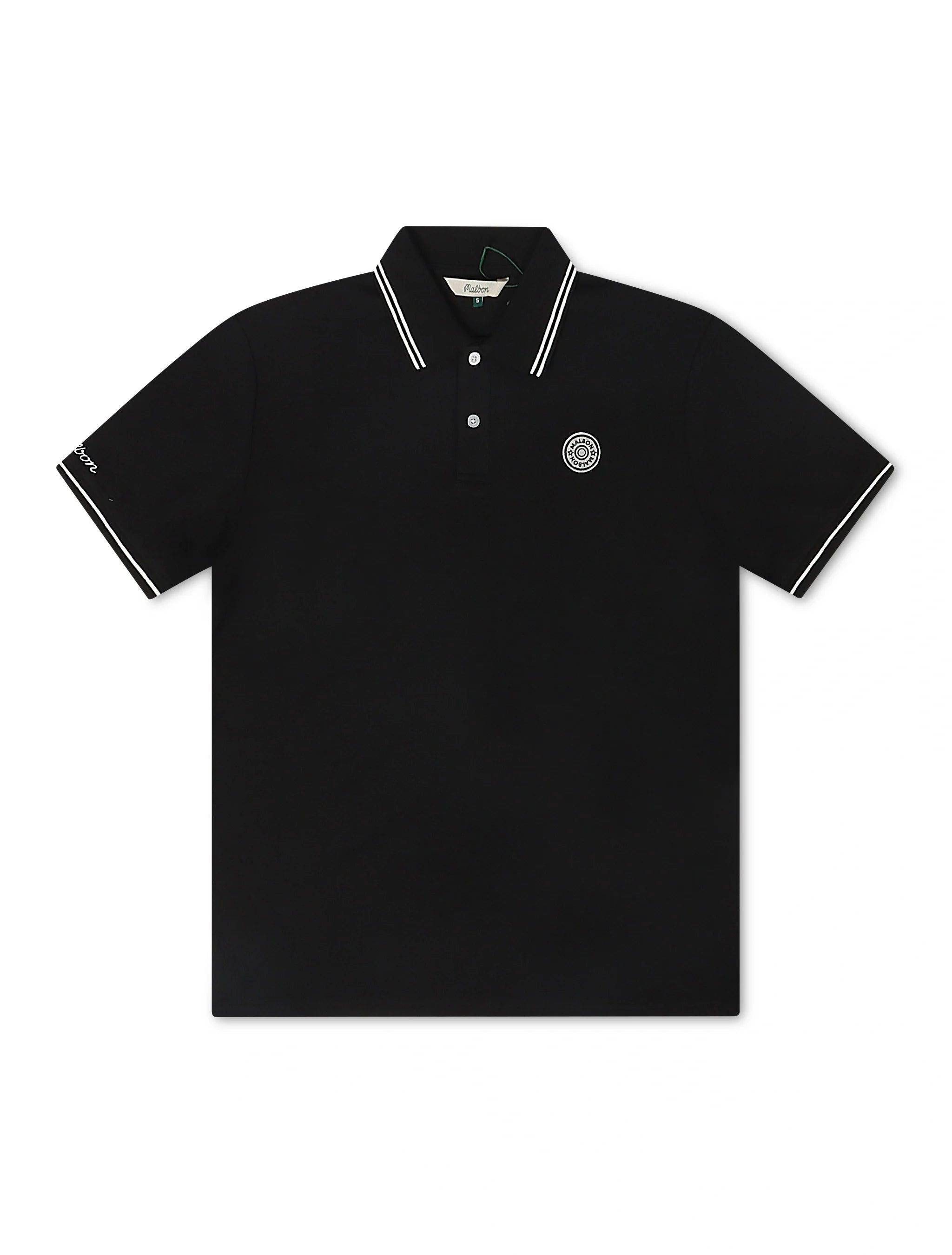 Malbon Fairway Applique Pique Polo - Black by Denim Exchange