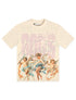 First Row Cropped Washed Rhinestone Tee - Cream by Denim Exchange