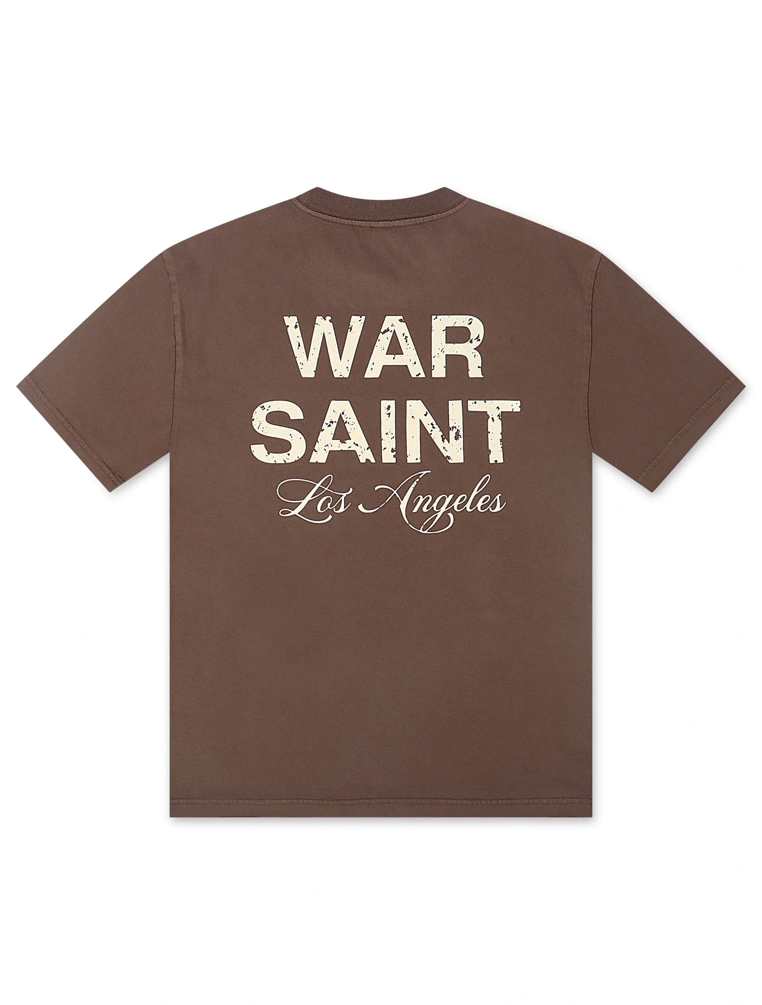 Warsaint LA Script Tee - Brown/White by Denim Exchange