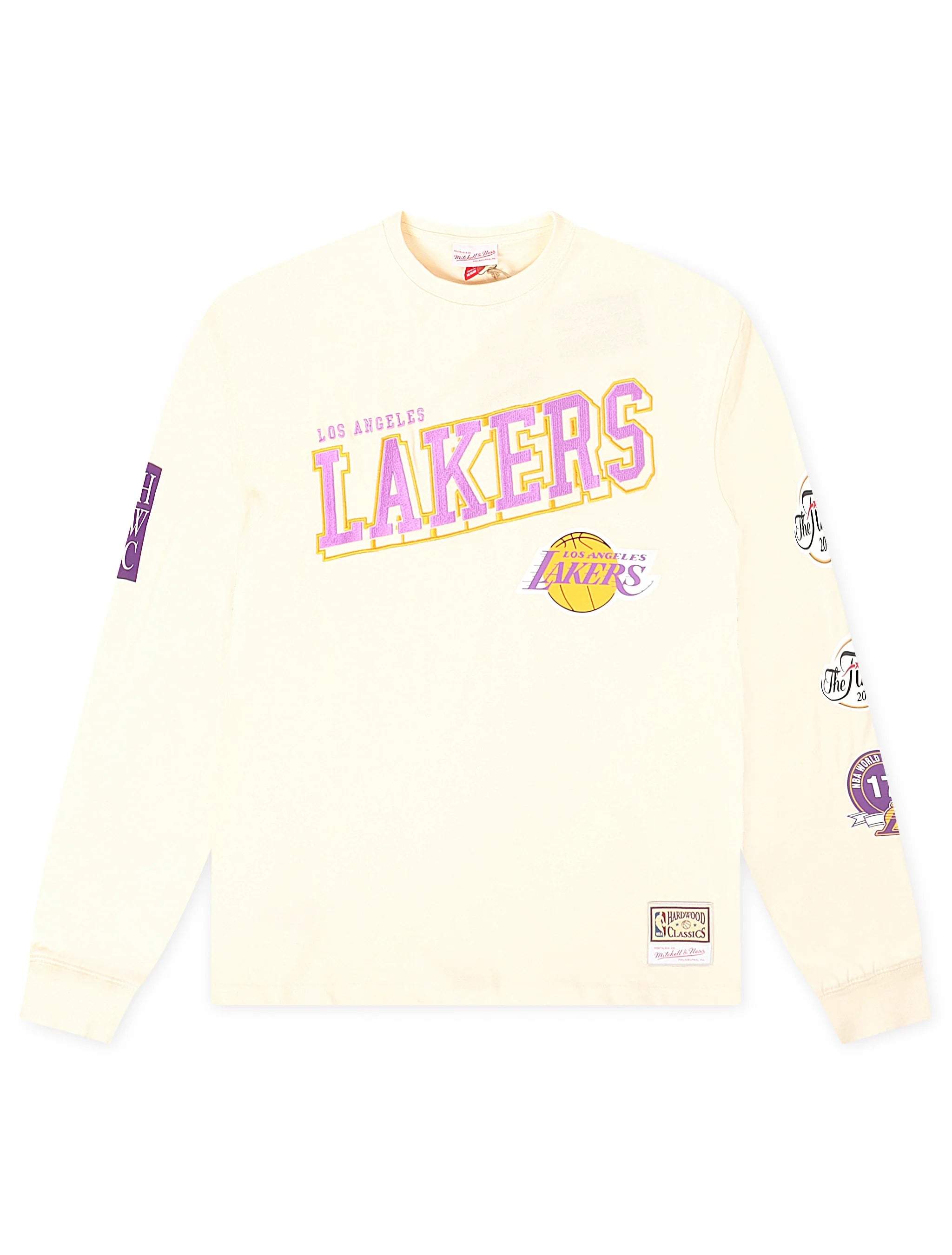 Mitchell &amp; Ness Lakers Long Sleeve - Cream by Denim Exchange