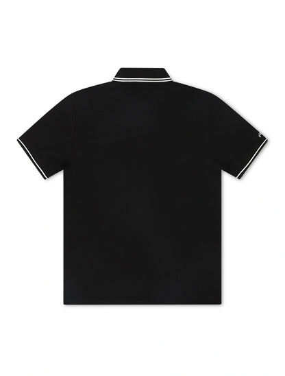 Malbon Fairway Applique Pique Polo - Black by Denim Exchange