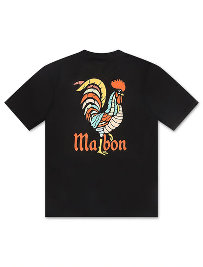 Malbon Bermuda Rooster Tee - Black by Denim Exchange