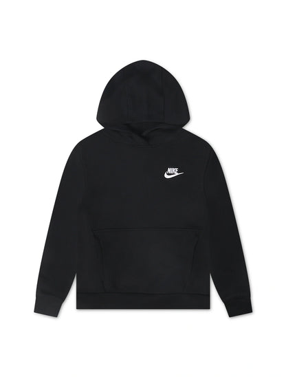 Nike Big Kids Sportswear Club Hoodie - Fleece Black/White by Denim Exchange