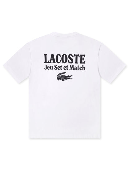 Lacoste Loose Fit Heavy Jersey Tee - White by Denim Exchange
