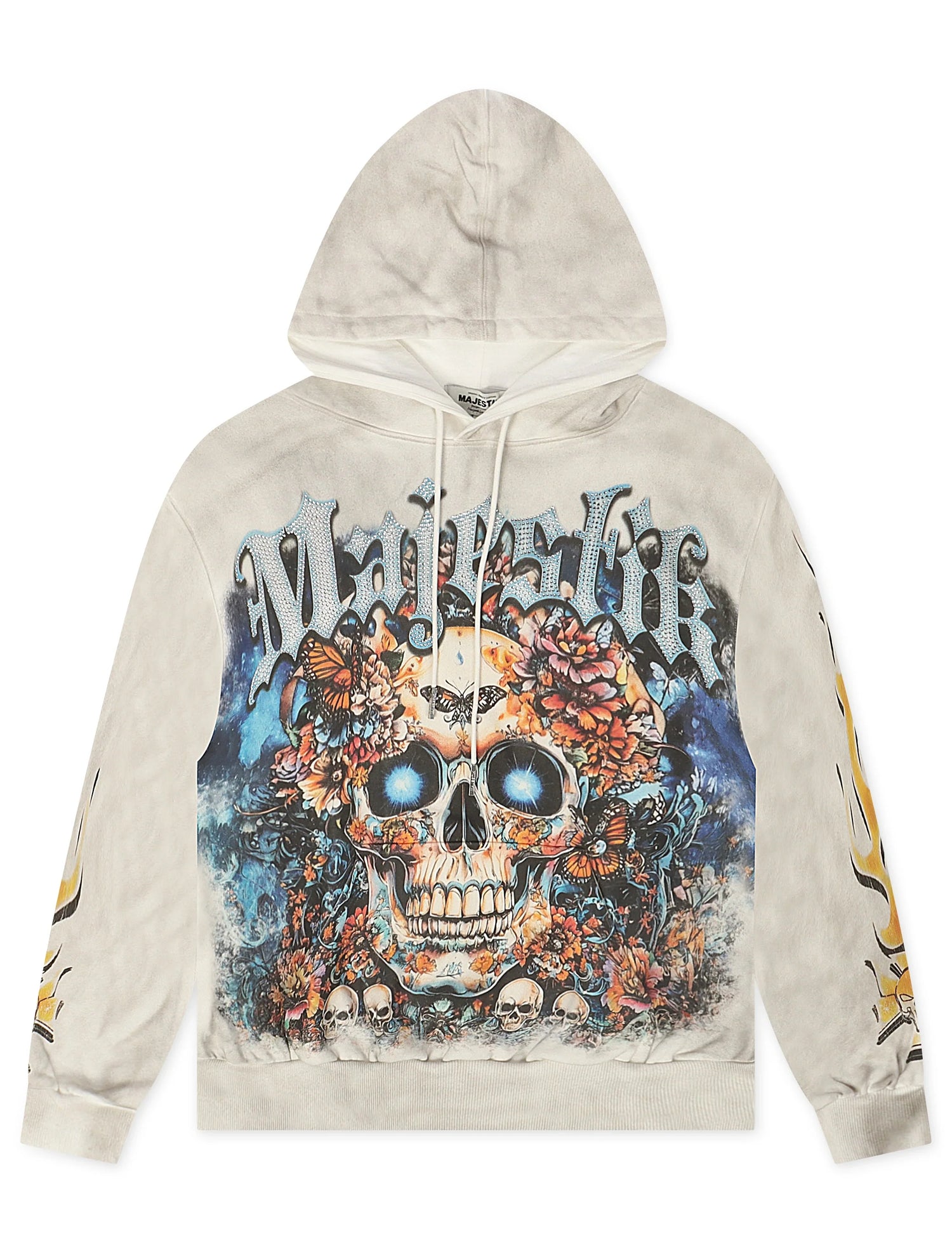 Majestik Mens Skull Tapestry Hoodie - Off White by Denim Exchange