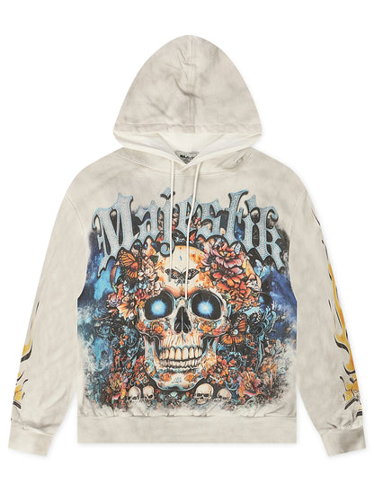 Majestik Mens Skull Tapestry Hoodie - Off White by Denim Exchange