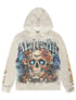 Majestik Mens Skull Tapestry Hoodie - Off White by Denim Exchange