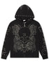 Revenge Tribal Skull Studded Zip-Up - Black/Silver by Denim Exchange