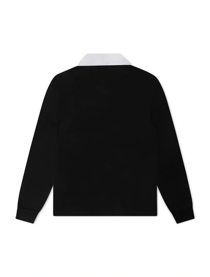 Psycho Bunny Kids Enzo Long Sleeve Rugby Tee - Black/Green by Denim Exchange