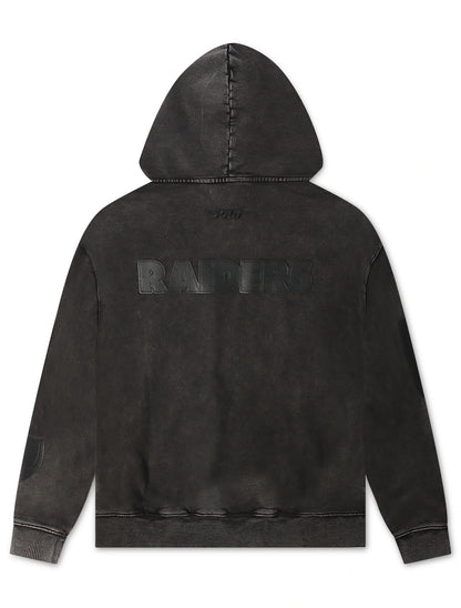 Pro Standard Raiders All Over Logo Hoodie - Washed Black by Denim Exchange