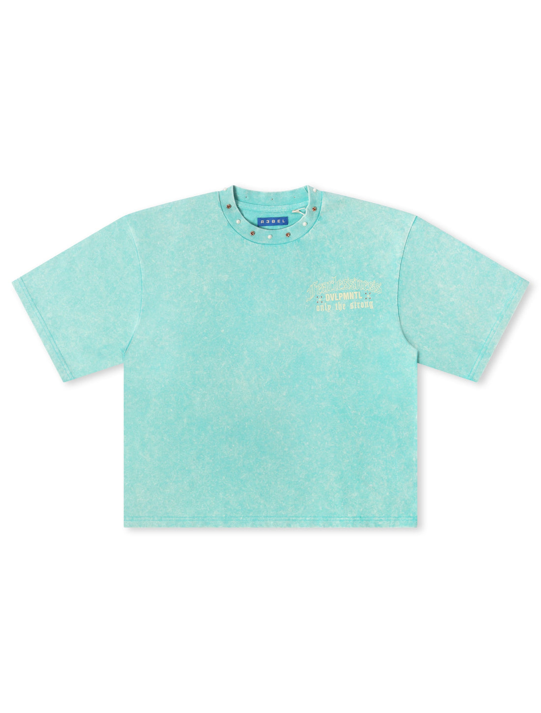 Rebel Denim Fearlesness Cropped Tee - Sage by Denim Exchange