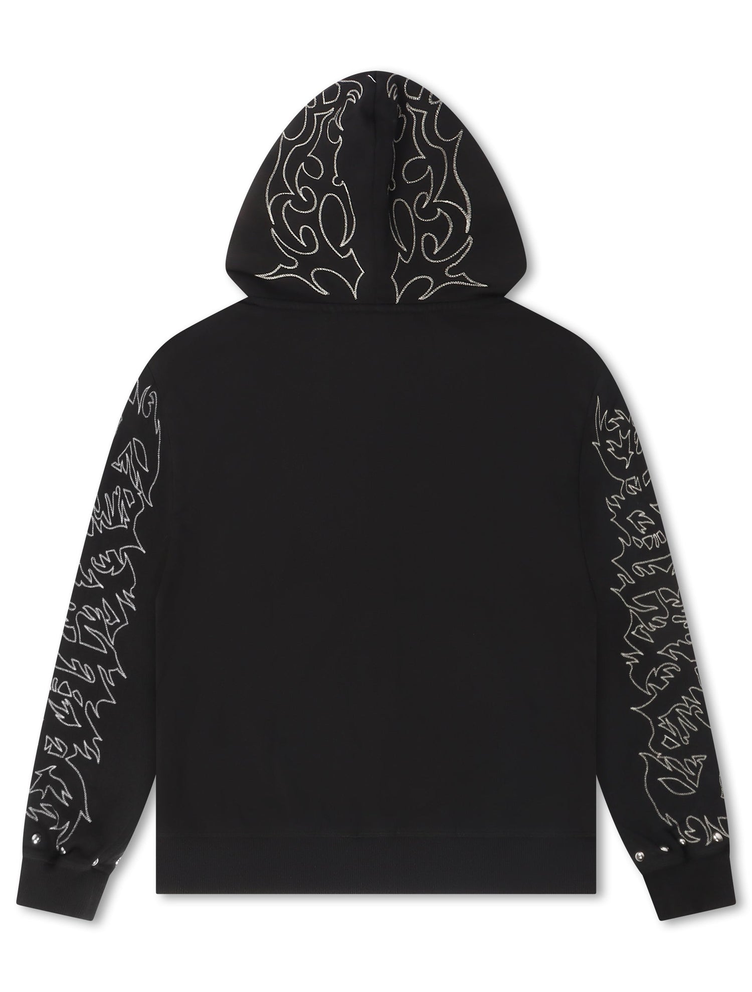 Revenge Tribal Skull Studded Zip-Up - Black/Silver by Denim Exchange
