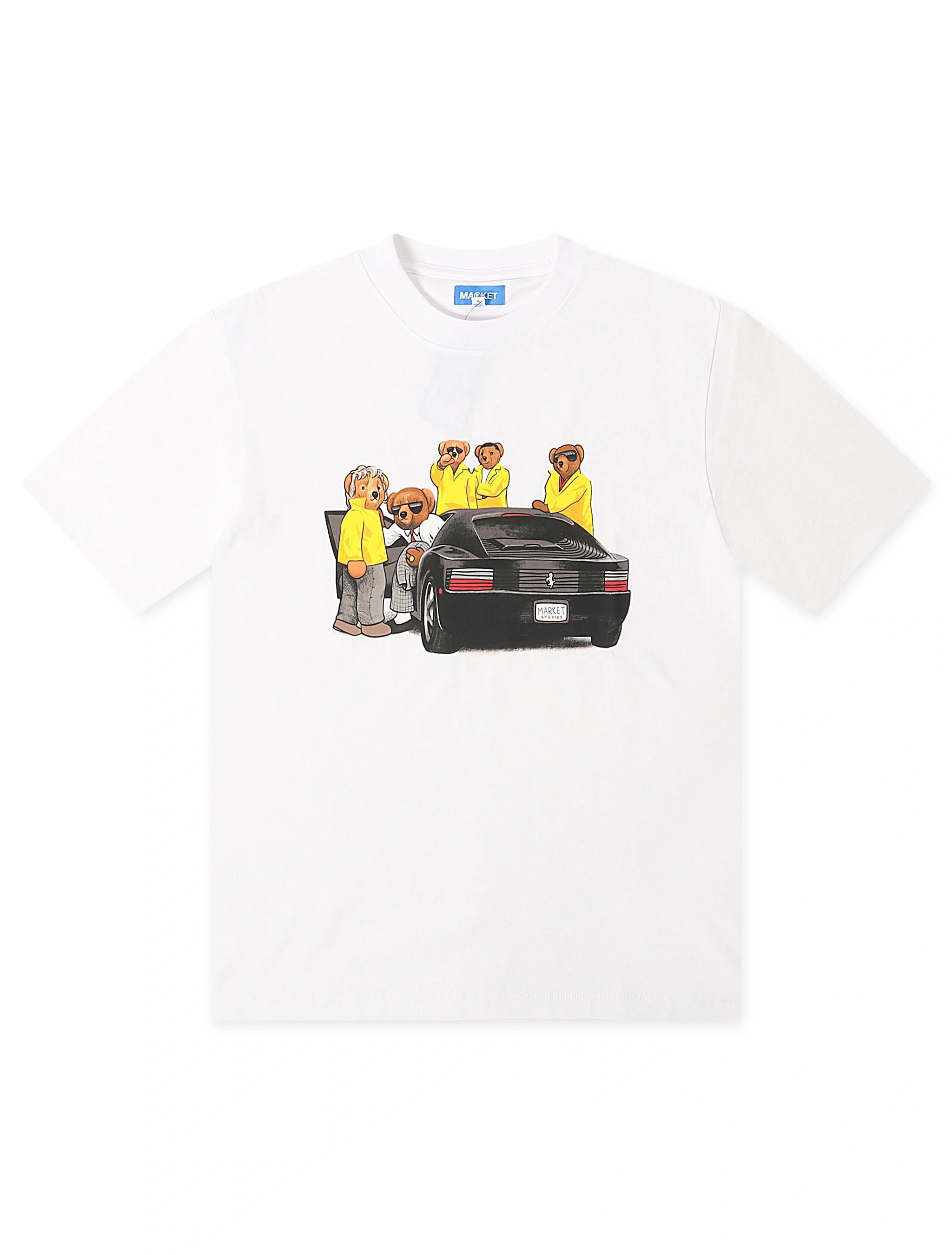Market Studios High Security Bear Tee - White by Denim Exchange