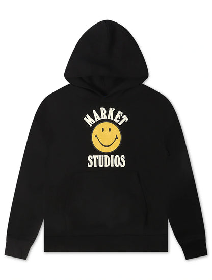 Market Smiley Lockup Hoodie - Black by Denim Exchange