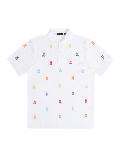 Psycho Bunny Bonham Pique Polo - White by Denim Exchange
