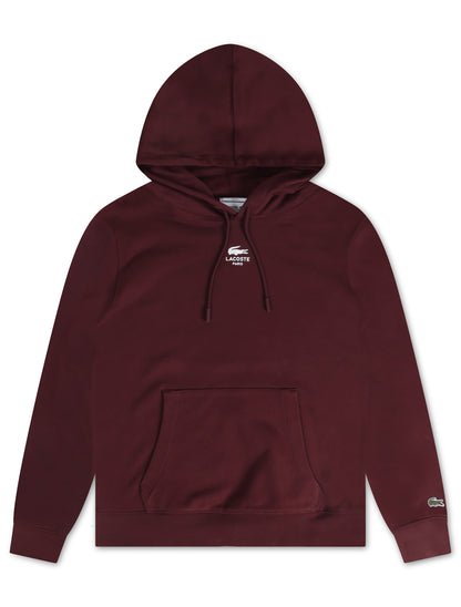 Lacoste Logo Hoodie - Burgundy by Denim Exchange