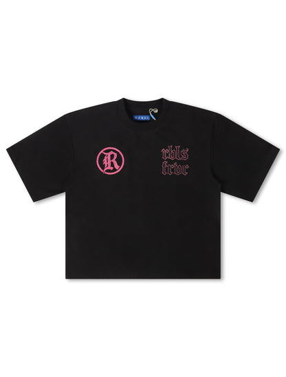 Rebel Denim Developmental Saints Cropped Tee - Black by Denim Exchange