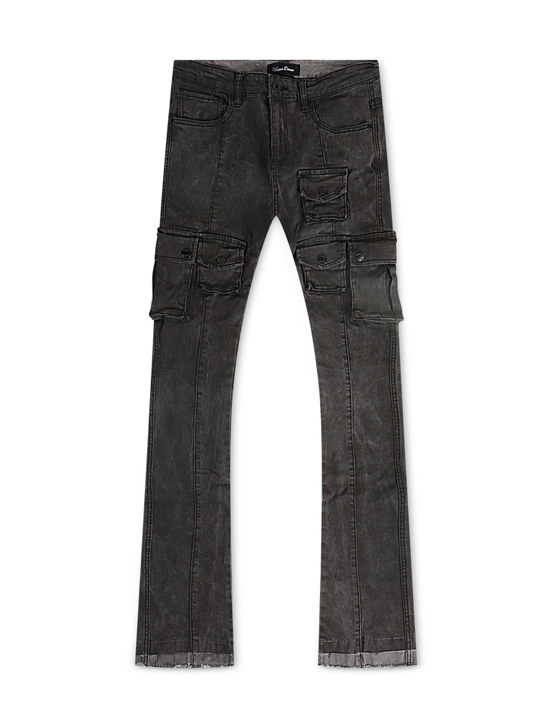 Vicious Denim Flare Stacked Fit Jeans - Black by Denim Exchange