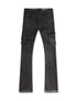 Vicious Denim Flare Stacked Fit Jeans - Black by Denim Exchange
