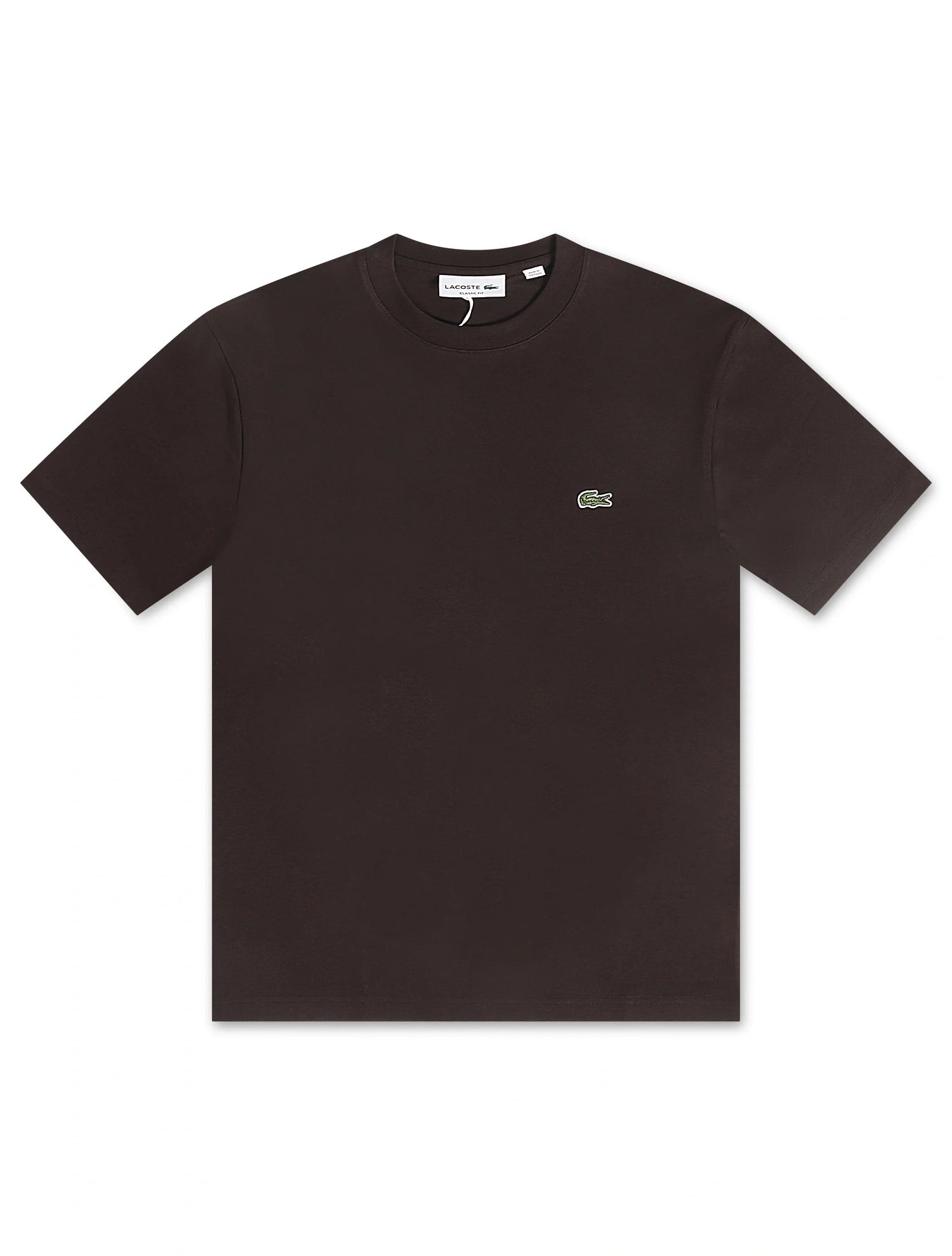 Lacoste Mens Cotton Tee - Dark Brown by Denim Exchange