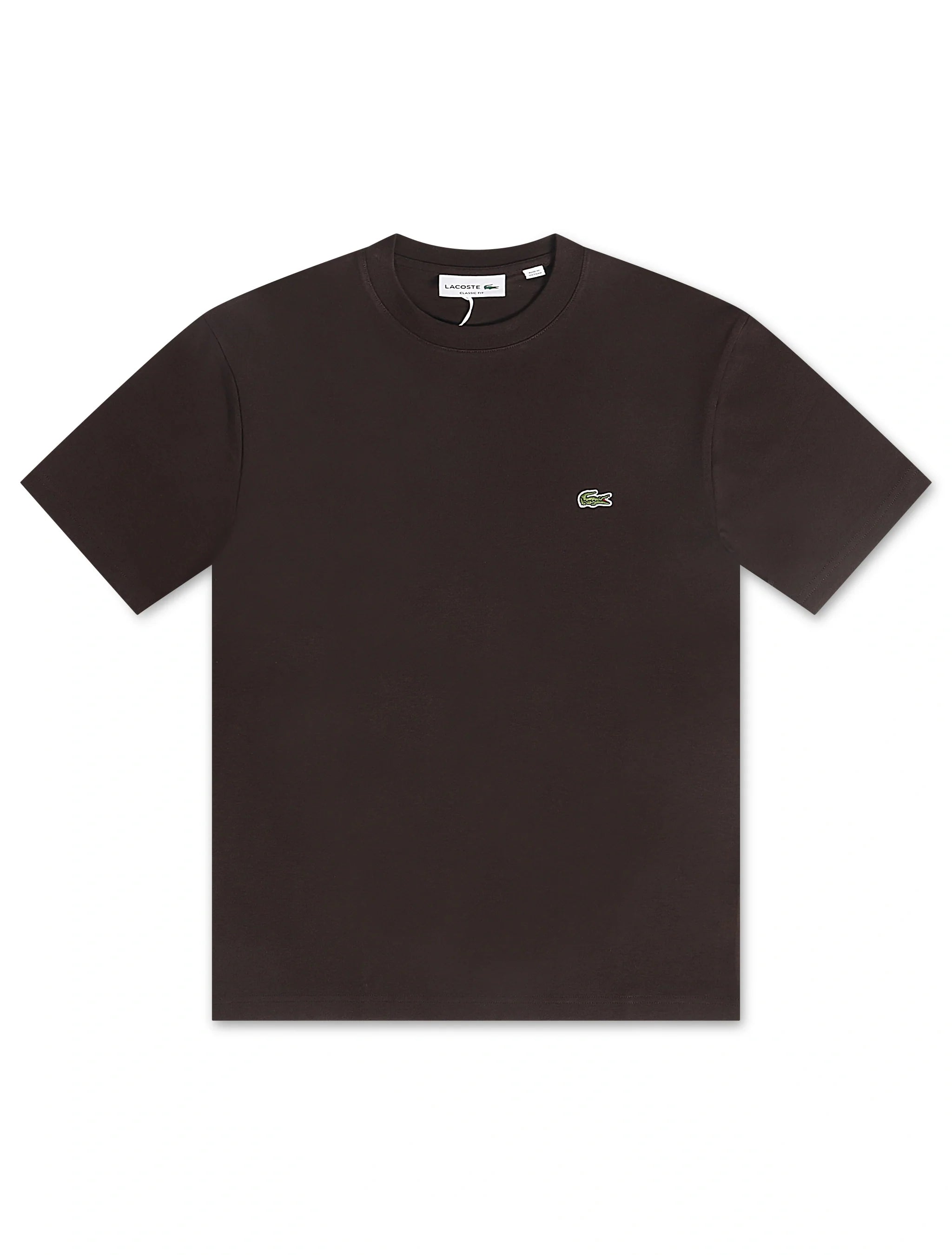 Lacoste Mens Cotton Tee - Dark Brown by Denim Exchange