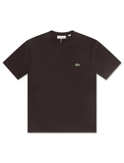 Lacoste Mens Cotton Tee - Dark Brown by Denim Exchange