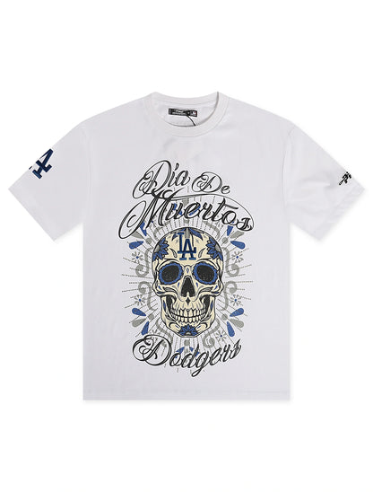 Pro Standard Dodgers Dia De Los Muertos Tee - White by Denim Exchange