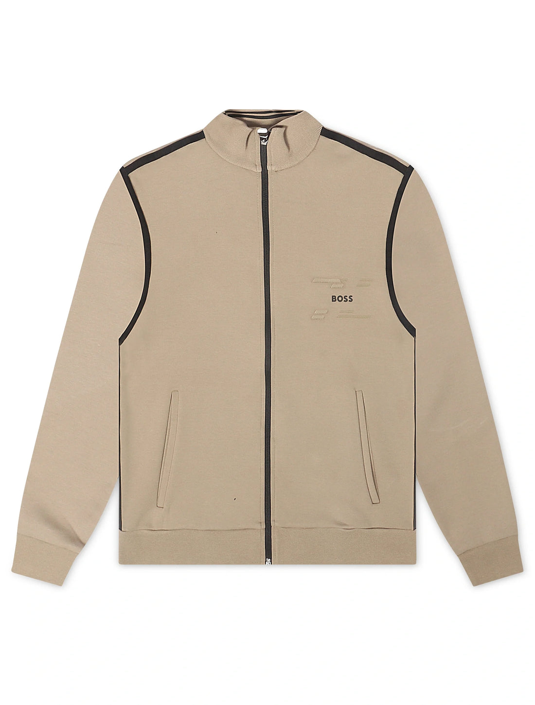 Boss Skaz Tape Zip Jacket - Beige by Denim Exchange