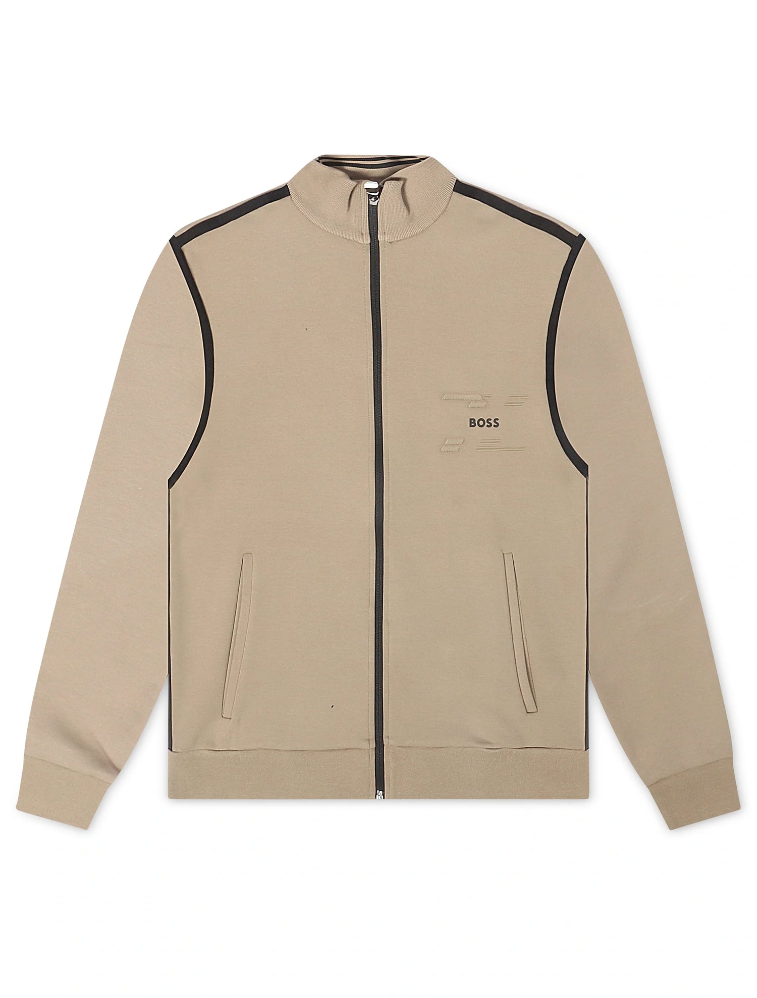 Boss Skaz Tape Zip Jacket - Beige by Denim Exchange