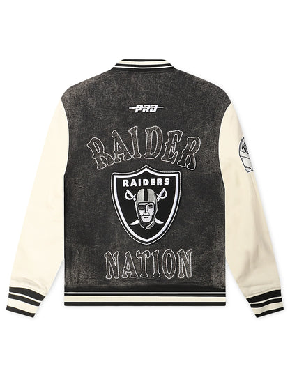 Pro Standard Raiders Rebel Athletics Jacket - Charcoal/Cream by Denim Exchange