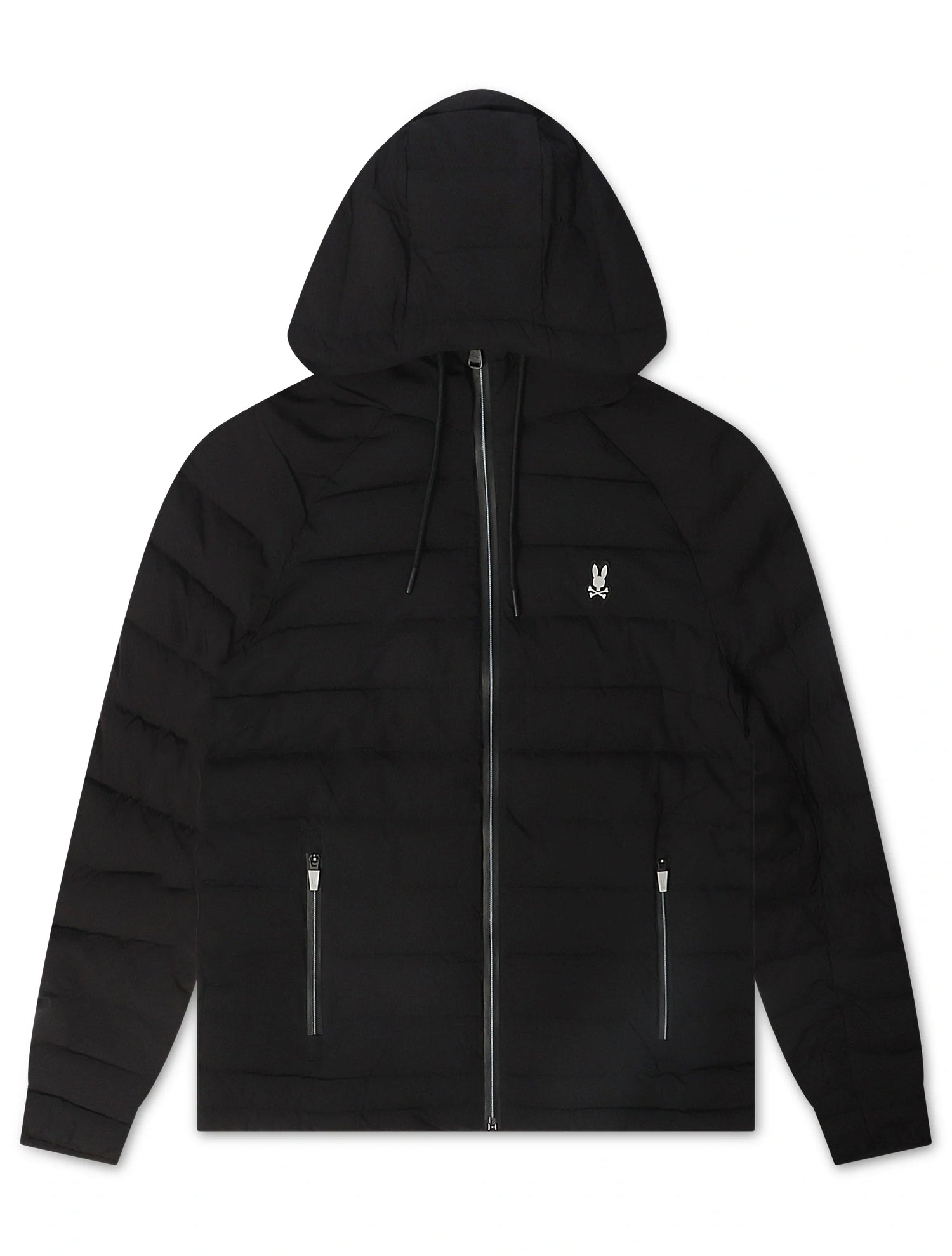 Psycho Bunny Mens Humphrey Hooded Puffer Jacket - Black by Denim Exchange