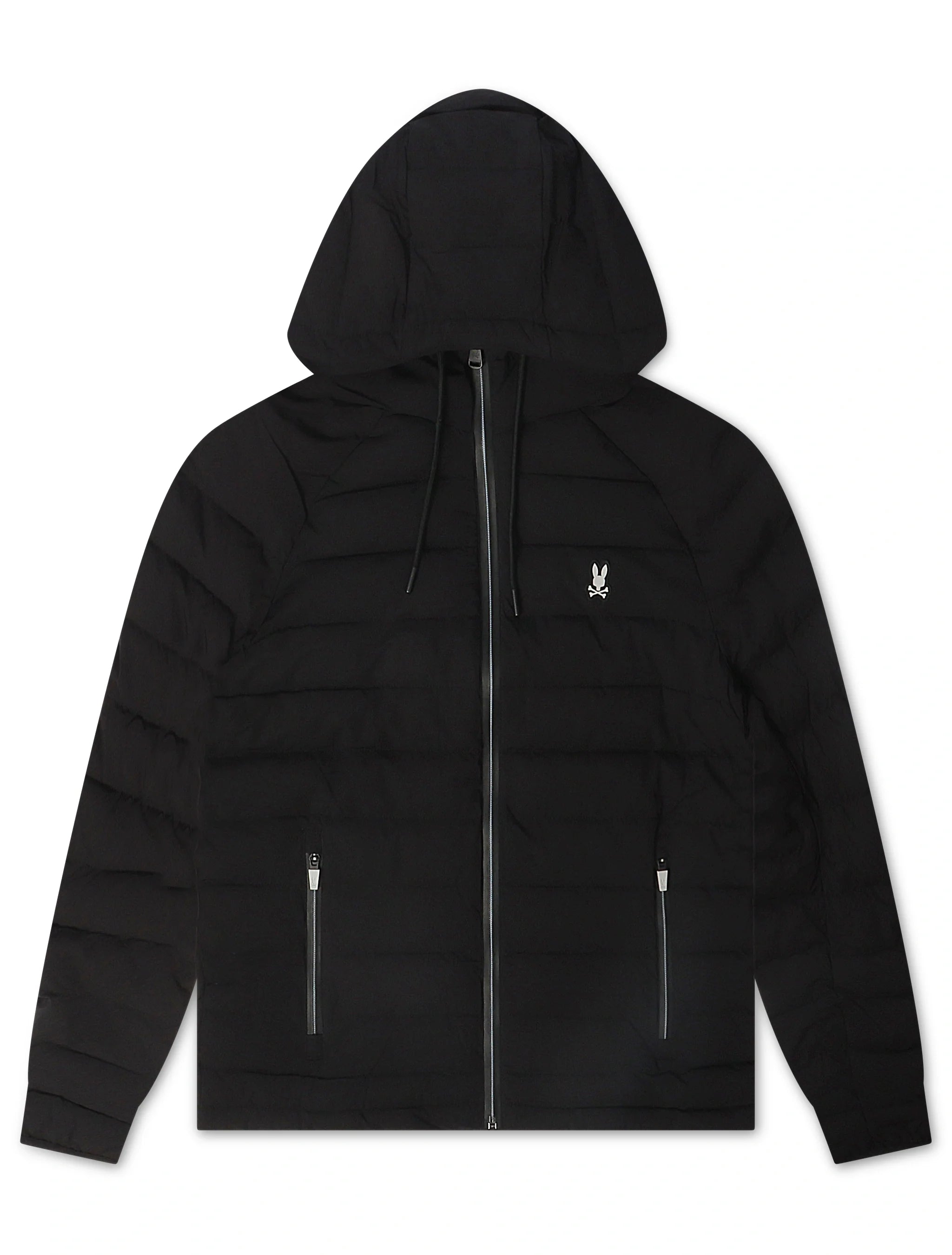 Psycho Bunny Mens Humphrey Hooded Puffer Jacket - Black by Denim Exchange