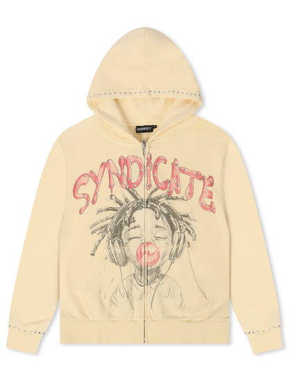 The Syndicate Youth Hoodie - Cream Wash by Denim Exchange
