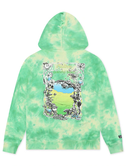 Malbon Grateful Dead Fesque Hoodie - Green Tie Dye by Denim Exchange