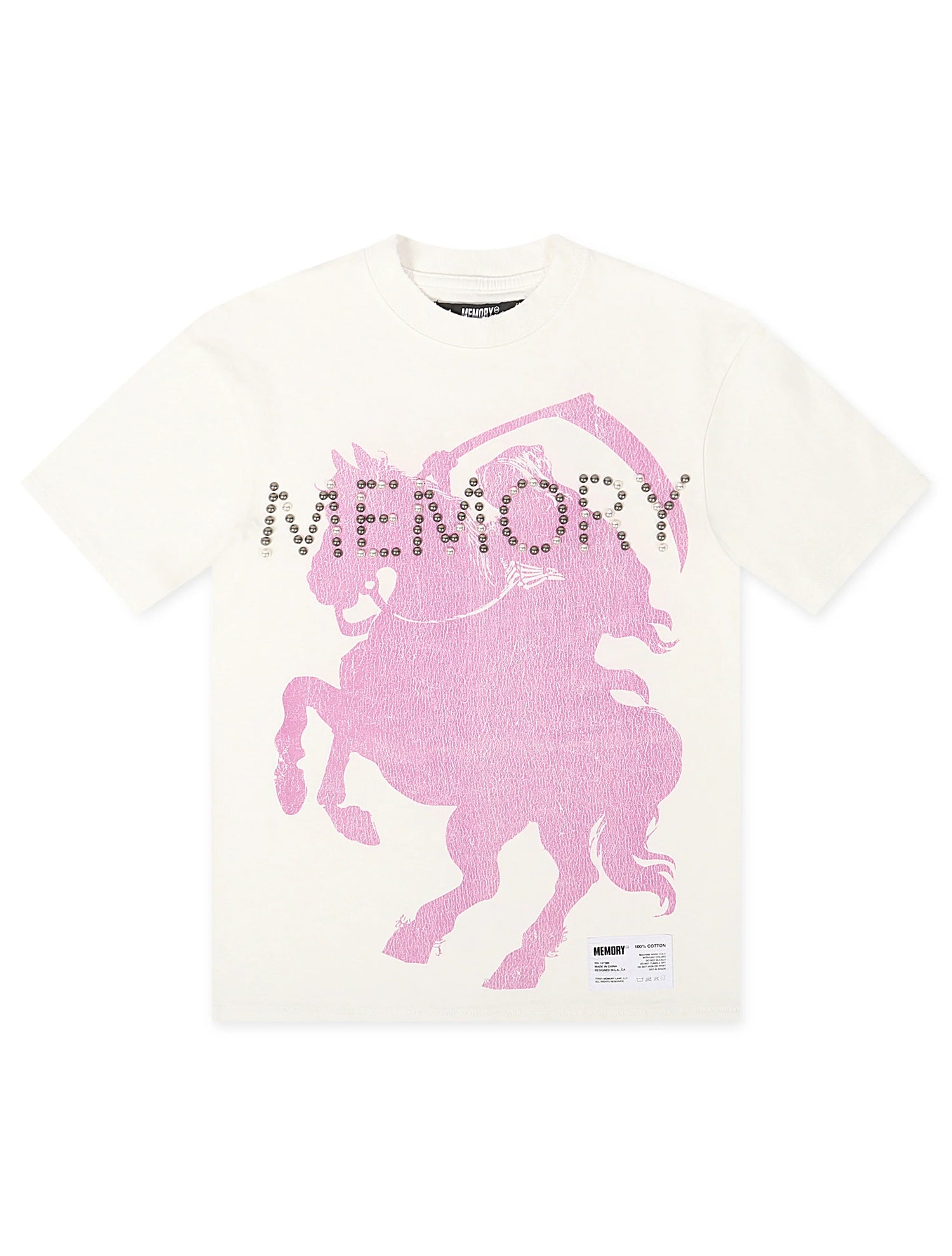 Memory Lane Studded Tee - White by Denim Exchange