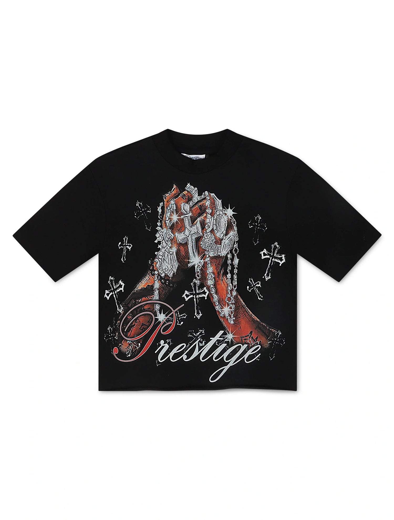 Prestige Chains Cropped Tee - Black by Denim Exchange